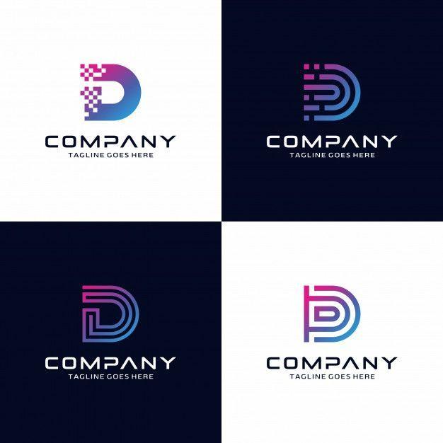 Abstract D Logo - Set of abstract letter D tech logo design template for your company ...