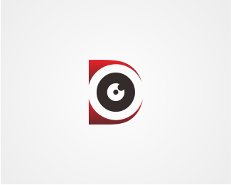 Abstract D Logo - Disc Lens D Logo Designed