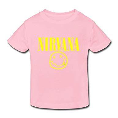 Pink Nirvana Logo - Amazon.com: Nirvana Logo Smiley Face Kid's Tee Fashion: Clothing