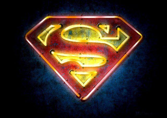 Neon Red Superman Logo - Superhero Logos Given the Neon Light Treatment – Superman, Batman ...