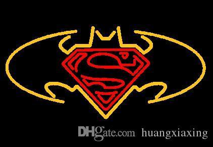 Neon Red Superman Logo - 2019 NEW BATMAN VS SUPERMAN SUPERHERO COMIC NEON SIGNS BEER LIGHT ...