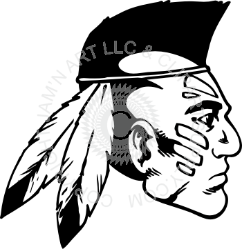 Indian Head Logo - Indian head with mohawk profile