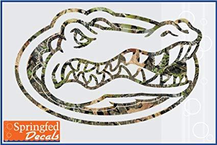 Camo Gator Logo - Amazon.com: Florida Gators CAMO GATOR HEAD LOGO 12