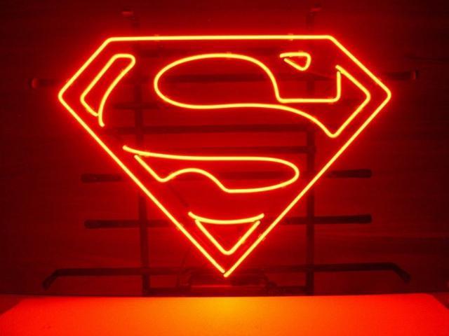 Neon Red Superman Logo - Fashion Neon Sign Superman Logo Handcrafted Real Glass Lamp Neon ...