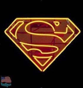 Neon Red Superman Logo - Superman Super Hero Comics Logo Neon Sign 20''X17'' From USA