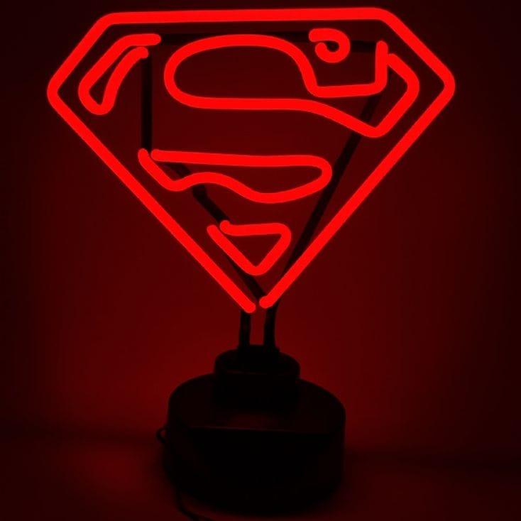 Neon Red Superman Logo - Superman Neon Desk Light | Find Me A Gift