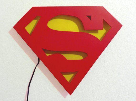 Neon Red Superman Logo - Superman Logo Neon Art Wall Hanging Original Sculpture FREE