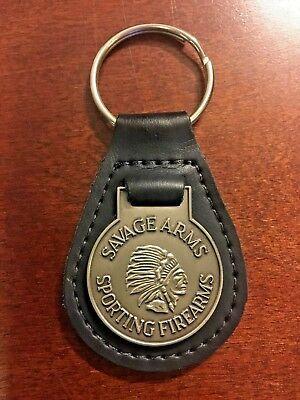 Indian Head Logo - SAVAGE ARMS INDIAN Head Logo pewter and leather keychain fob ...