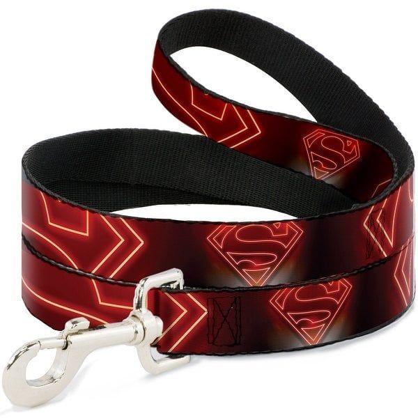 Neon Red Superman Logo - Dog Leash - Neon Superman Logo Black Red - Free Shipping On Orders ...