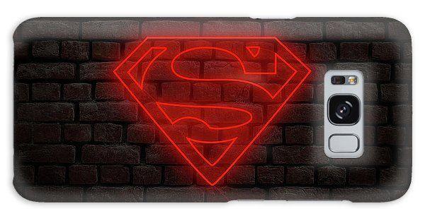 Neon Red Superman Logo - Superman Logo Galaxy Cases | Fine Art America