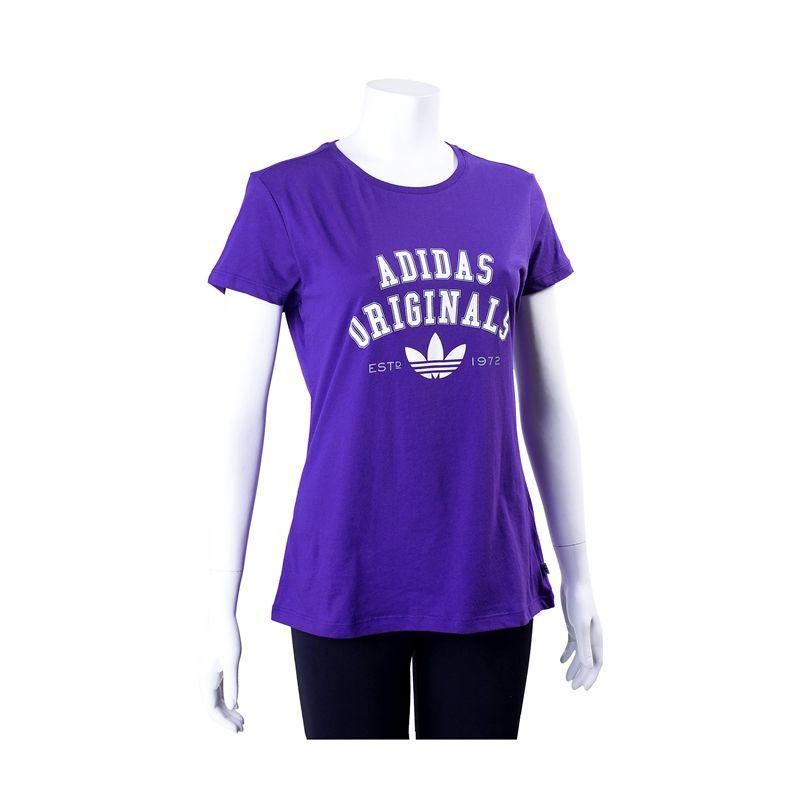 Women Clothing and Apparel Logo - Cool Womens Clothing + Adidas Original Logo Essential Purple White T ...