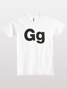 GG Clothing and Apparel Logo - AMERICAN APPAREL UNISEX HELVETICA ALPHABET T SHIRT GG. EBAY on The Hunt