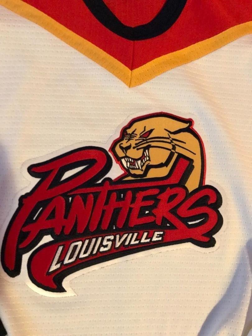 Louisville Panthers Logo - Louisville Panthers hockey jersey XL, signed (Florida Panthers AHL ...