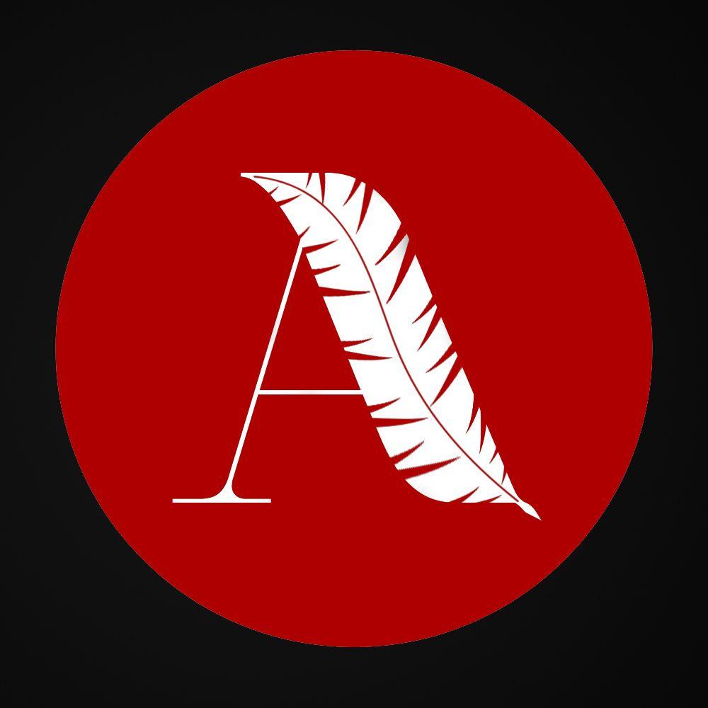 Round White with Red Apostrophe Logo - Red comma Logos