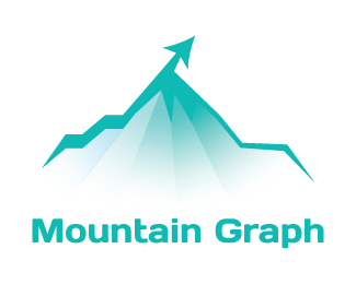 Graphic Mountain Logo - Mountain peak graph arrow Designed