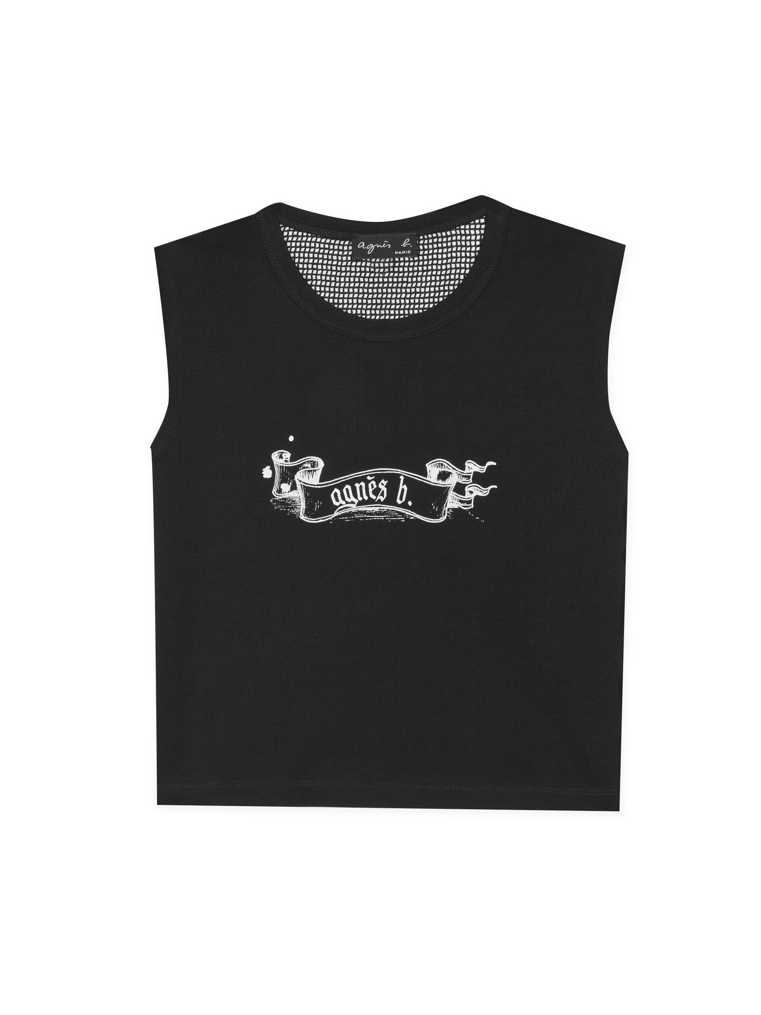 Gothic B Logo - Agnes B. Black Gothic Agnès B. Sleeveless T-shirt in Black - Lyst