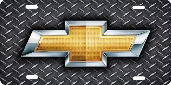 Diamond Chevrolet Logo - personalized novelty license plate Chevrolet bow tie on diamond