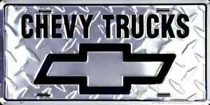 Metal Diamond Logo - chevy trucks car truck tag license plate metal diamond chevy logo ...