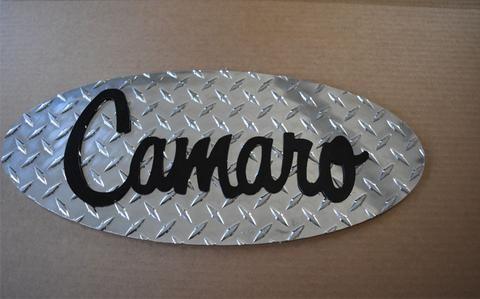 Diamond Chevrolet Logo - Camaro Logo mounted on aluminum diamond plate / Camaro Aluminum ...