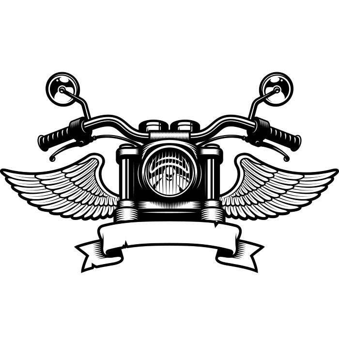 Biker Logo - Motorcycle Logo 5 Handle Bars Wings Bike Biker Chopper