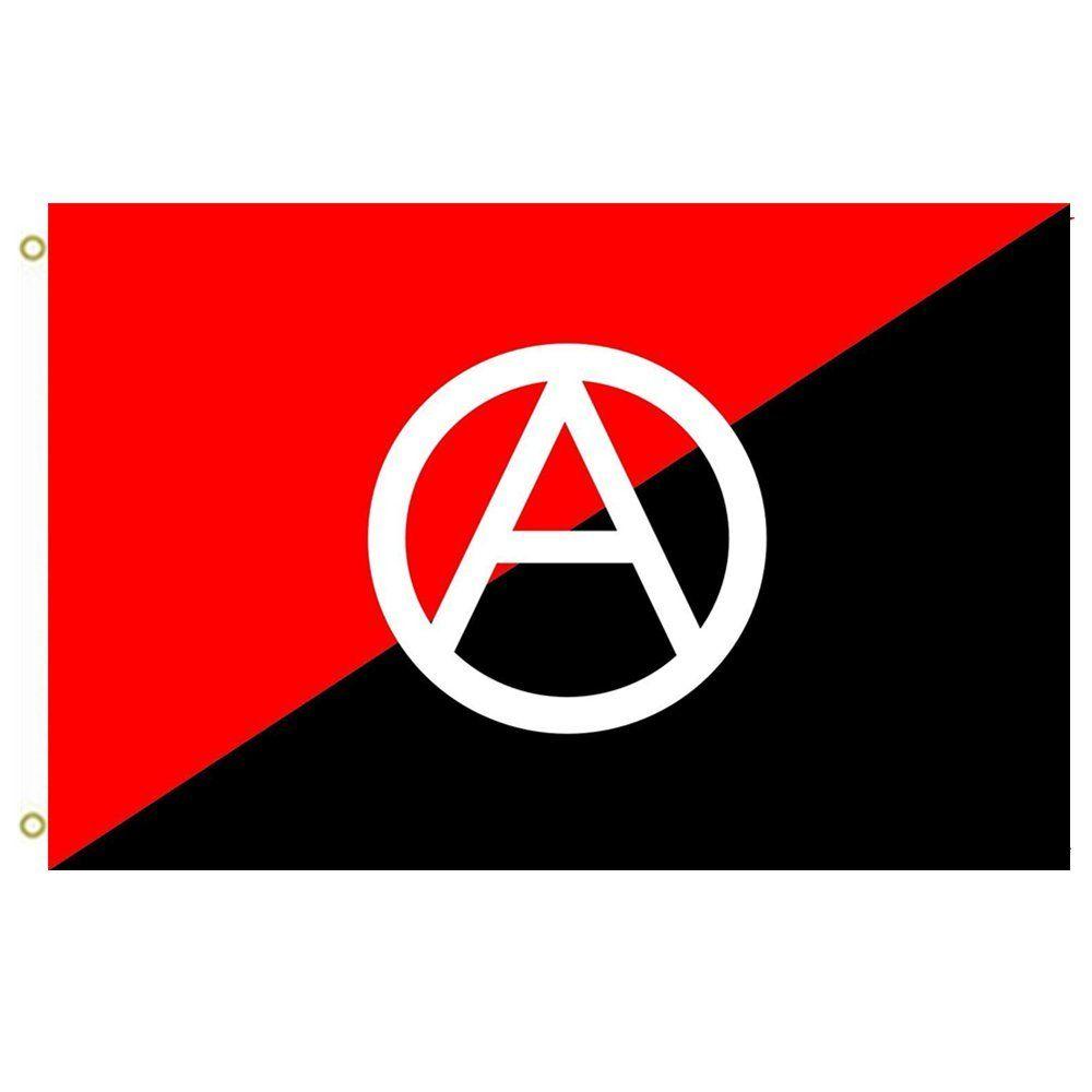 Black and Red Circle Logo - Amazon.com : Large Flag Anarchist flag with A symbol 2 Flag A red