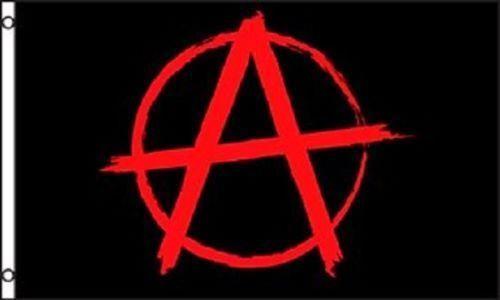 Black and Red Circle Logo - Anarchy Flag Anarchist Symbol Red a With Circle on Black Punk