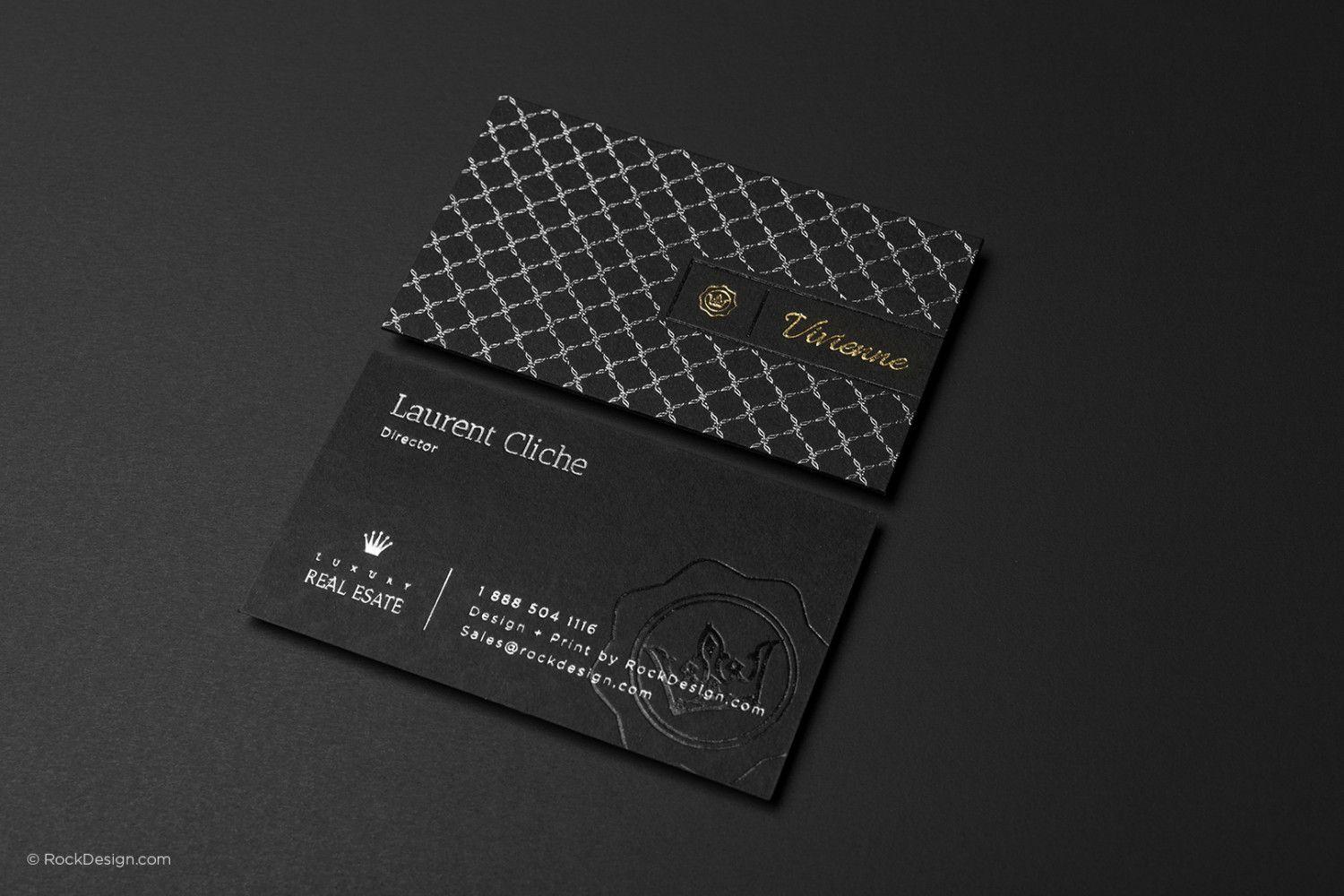 Black Cards Logo - FREE silver foil texture visiting card templates | RockDesign.com