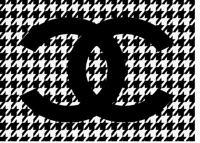Black Cards Logo - Chanel Logo Black, Hahnentritt Pattern Greeting Card