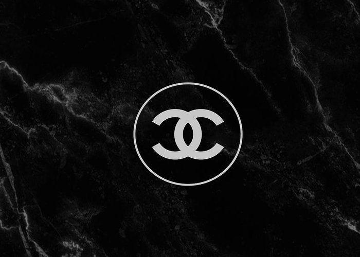 Black Cards Logo - Chanel Logo Black And White, Marble Greeting Card for Sale by Del Art