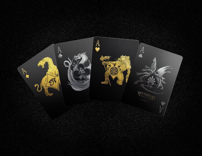 Black Cards Logo - Mythical Creatures Playing Cards Silver & Gold Edition