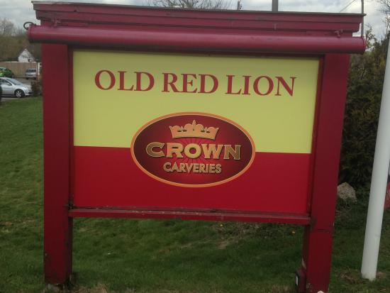 Red Lion with Crown Logo - Sign out front - Picture of The Old Red Lion, Houghton Regis ...