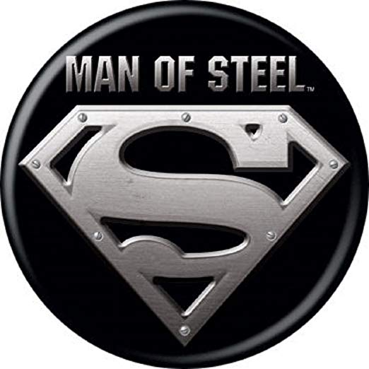 Man of Steel Logo - Man of Steel Logo Comics Button 1.25