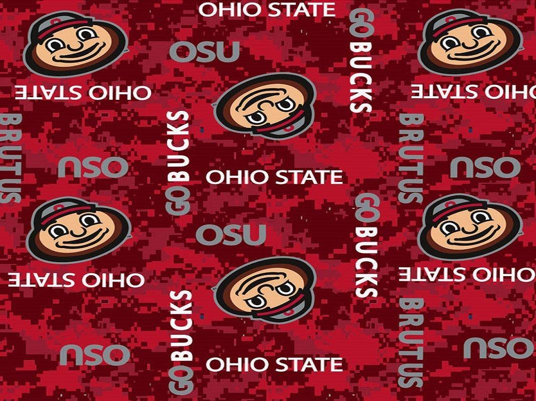 Ohio State Camo Logo - Ohio State University Fleece Blanket Fabric-Digi Camo Design-Sold By ...