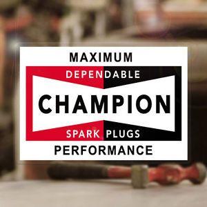 Champion Spark Plug Old Logo - Champion Spark Plugs sticker decal old school rat hot rod vintage ...