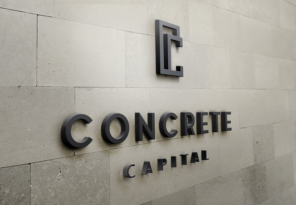 Corporate Wall Logo - 3D Wall Logo Concrete Capital Corporate Design Pascal Gerdsmeier