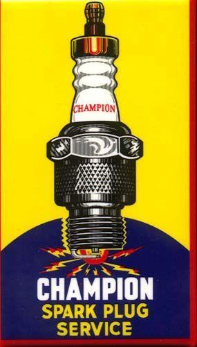 Champion Spark Plug Old Logo - Automobilia On Line Catalog Spark Plugs For Old Cars. Old