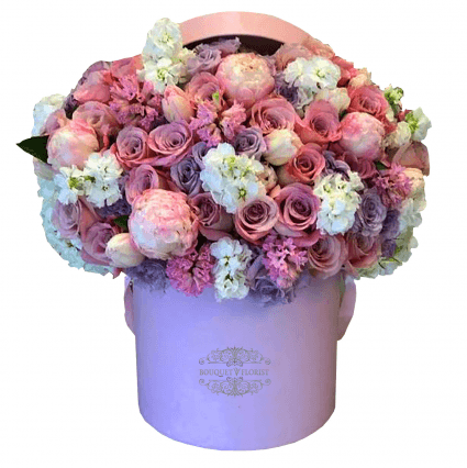 Bouquet Floral Logo - Pink Blush Flower Box in Riverside, CA BOUQUET FLORIST