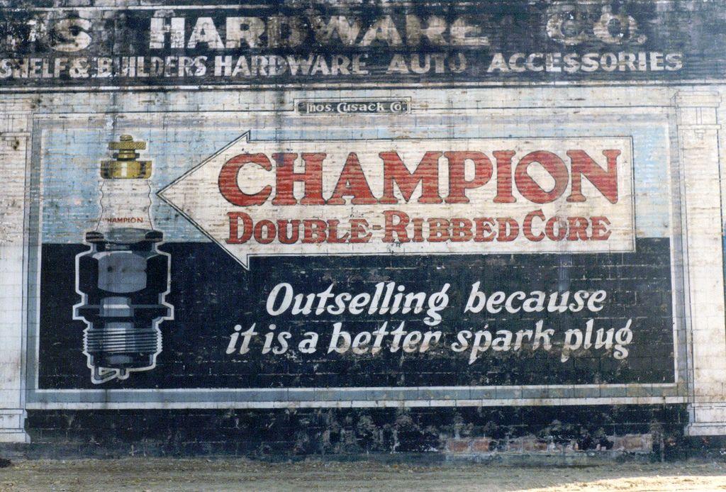Champion Spark Plug Old Logo - Old Sign: Champion Spark Plugs-Detroit MI. An old sign app