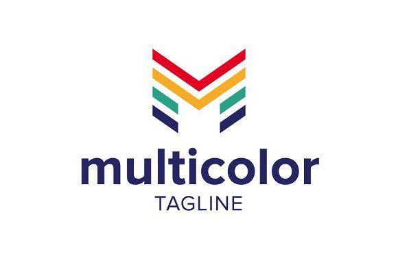 Multi Color Line Logo - Multicolor - M Logo ~ Logo Templates ~ Creative Market