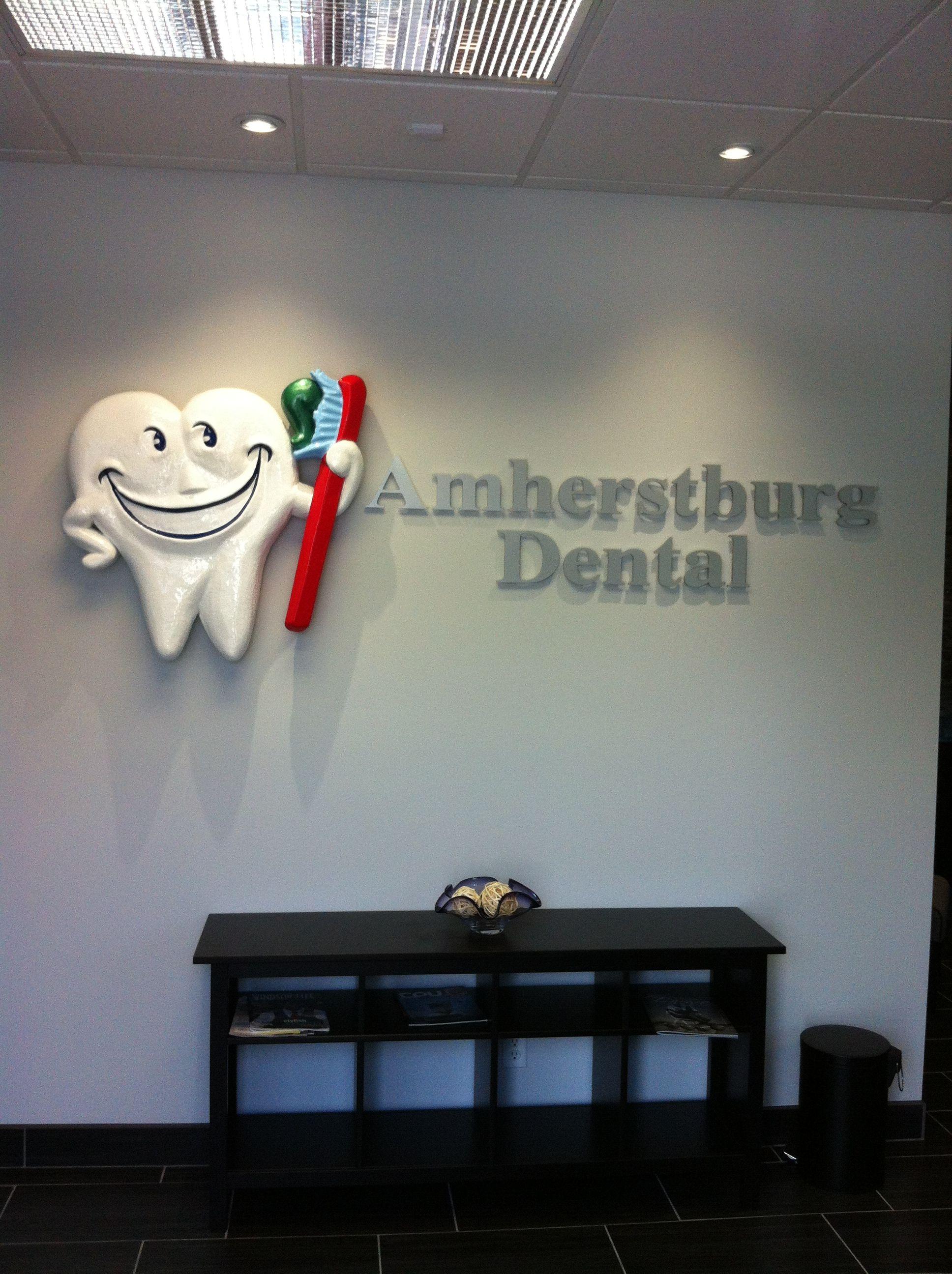 Corporate Wall Logo - Feature Wall completed with Corporate Logo - Amherstburg Dental