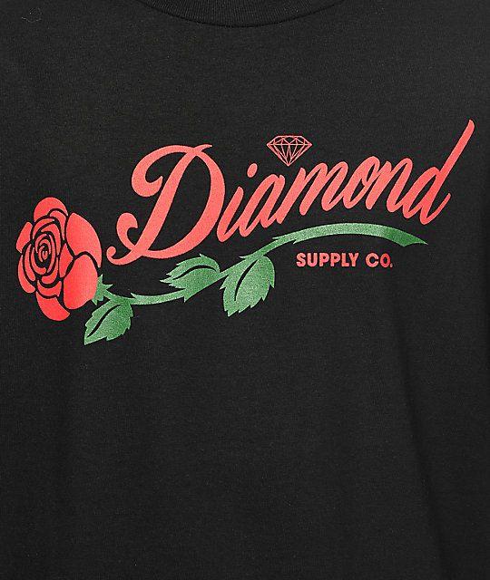 Diamond Clothing Logo - Diamond Supply Co. LA Rose Black Long Sleeve T-Shirt | Zumiez