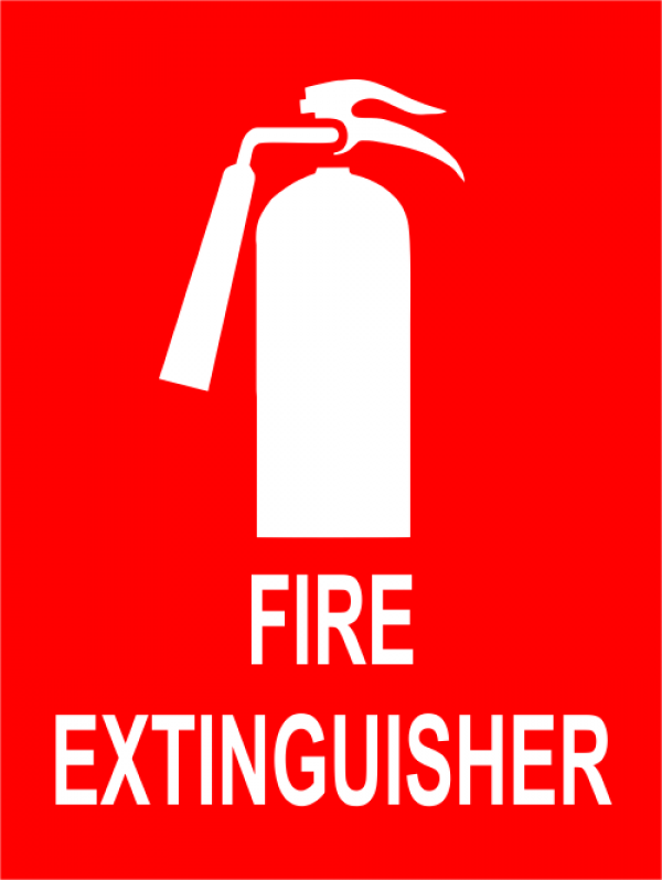 Fire Extinguisher Logo - Fire Extinguisher with Symbol Sign 6 x 8