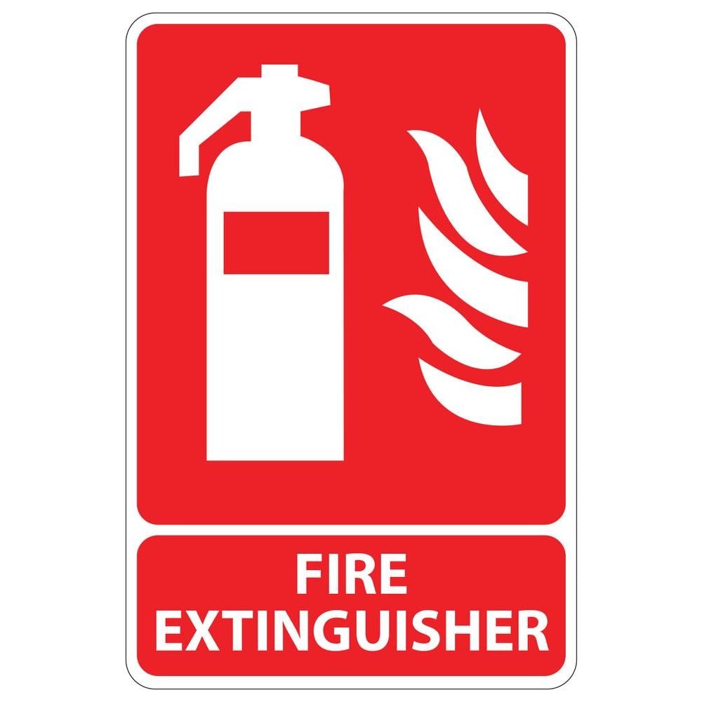 Fire Extinguisher Logo - 5.5 in. x 8.5 in. Plastic Red Fire Extinguisher Sign-PSE-0012 - The ...