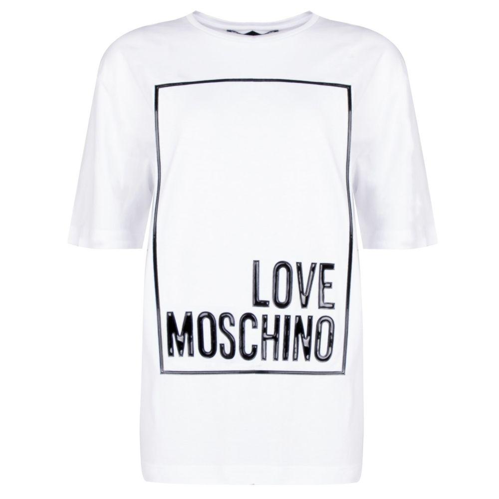 Box S Logo - Love Moschino Womens Rubber Logo Box S/s T Shirt | Hurleys
