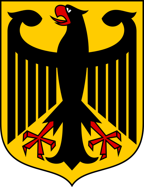 Black Eagle Shield Logo - The coat of arms of Germany displays a black eagle the Bundesadler