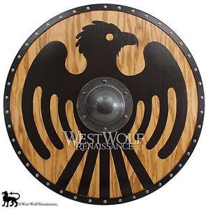 Black Eagle Shield Logo - Viking Black Eagle Shield Iron Boss Larp Norse Norway
