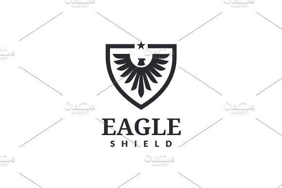 Black Eagle Shield Logo - Eagle Shield Logo Logo Templates Creative Market