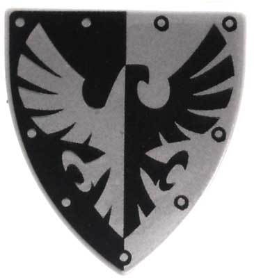 Black Eagle Shield Logo - LEGO Castle Shields Small Black Silver Eagle Shield Loose - ToyWiz