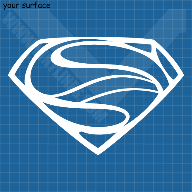 Stylized Superman Logo - Stylized New Superman Symbol Vinyl Decal or Paint Stencil