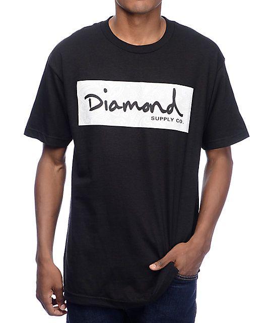 Diamond Clothing Logo - Diamond Supply Co Radiant Box Logo Black T-Shirt | Zumiez
